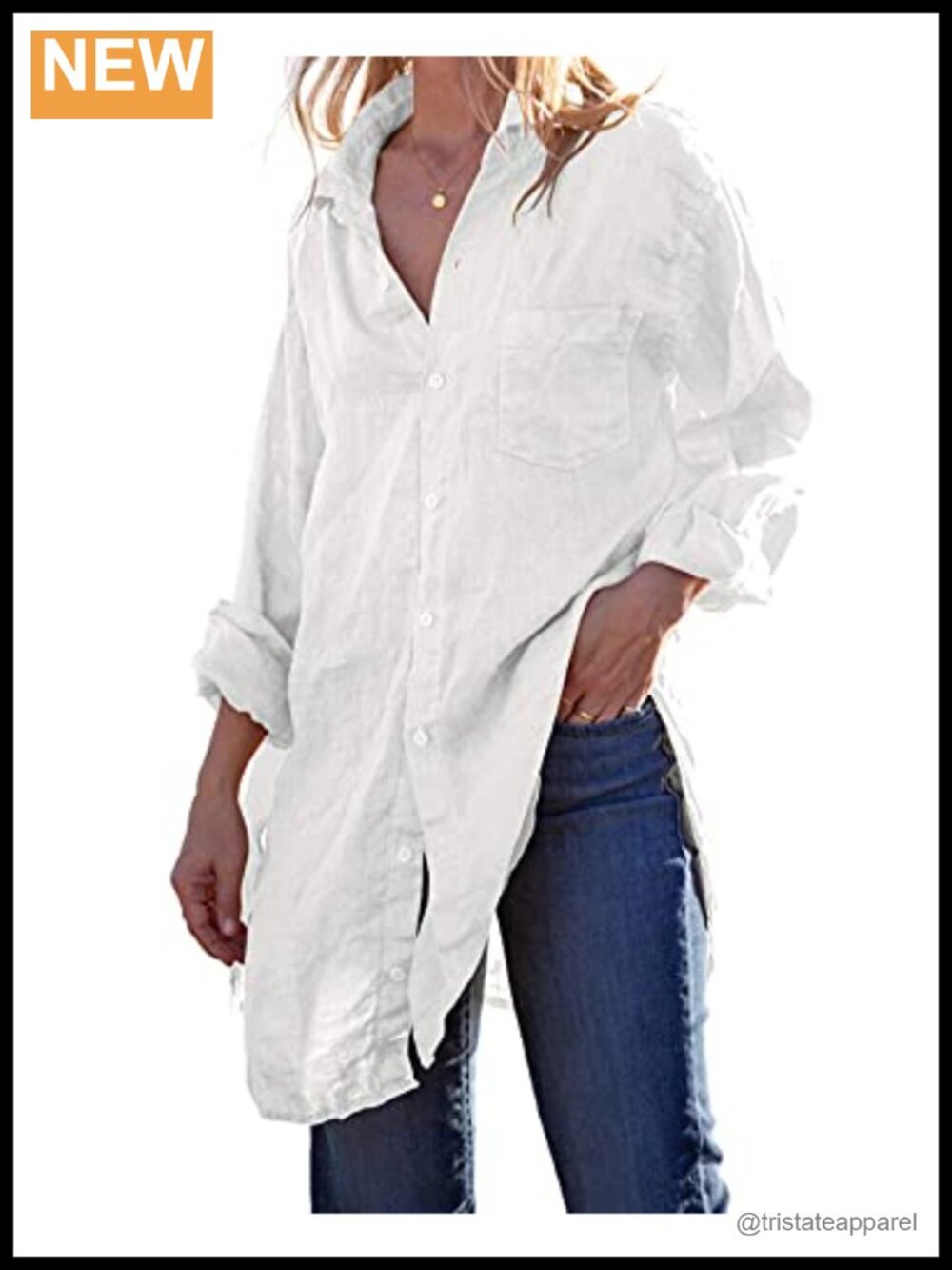 Linen Cotton Loose Fit Tunic Cover Up Shirt